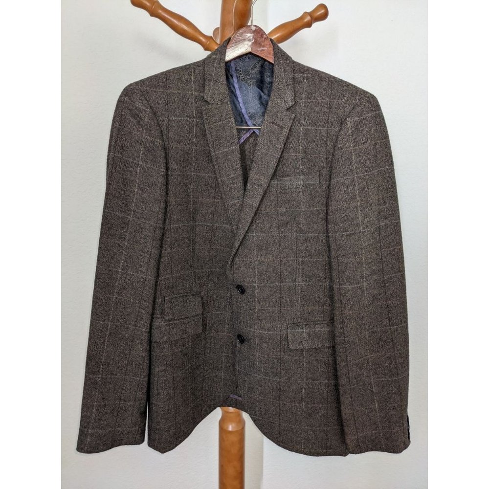 Alta Moda by MW Men's Blazer Jacket, 42 Regular, Brown / Tan